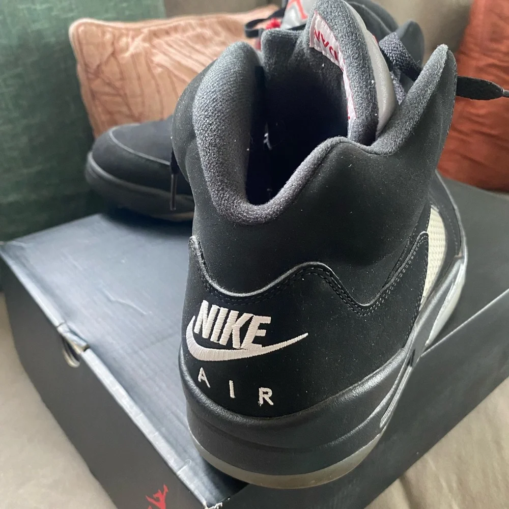Jordan Men's Athletic Shoes in Black with Red Accents
